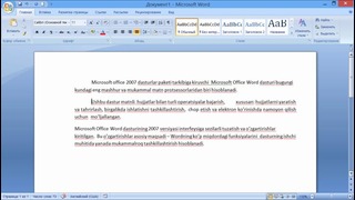 5. MS Office Word 2007 da Xatboshilarni formatlash