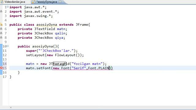 Javadan boshlang’ich darslar-64-JCheckBox