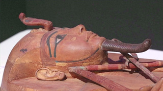 Древний саркофаг Рамсеса II представили на выставке во Франции