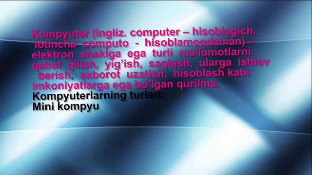 Informatika video dars