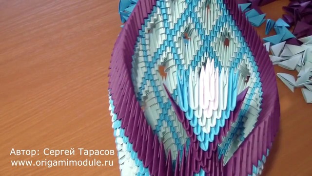 Модульное оригами лебедь. Modular origami Swan. Лебедь оригами. часть 6