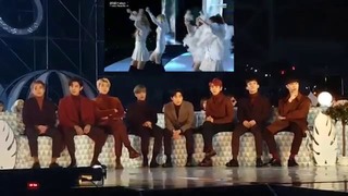 161119 exo(엑소) reaction to blackpink(블랙핑크) – whistle playing with fire @mma