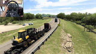 Transporting forestry machinery through Texas – American Truck Simulator | Thrustmaster TX