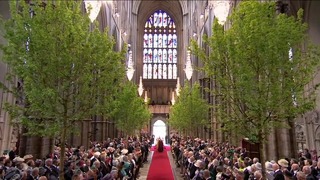 Catherine Middleton walks down the aisle
