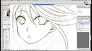 Японская школьница в море с акулой. Speed Drawing