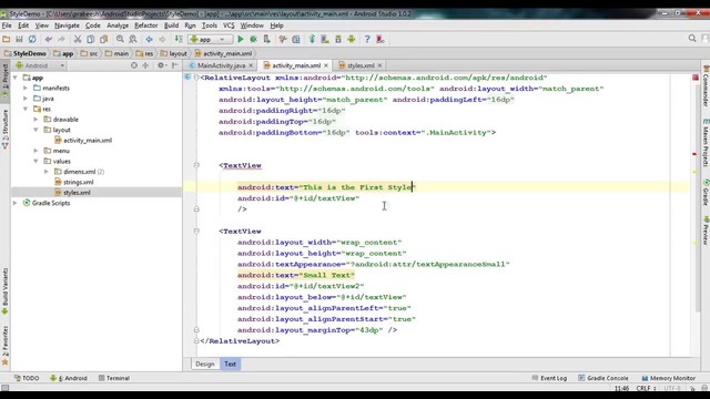 Android Studio Tutorial – 59 – Applying Styles