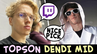 Topson trying Dendi’s legendary mid pick — Twitch Stream with voice