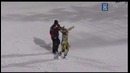 Неудачный трюк на снегоходе