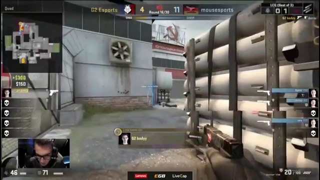 G2 vs Mouz, map 2 cache, ELEAGUE Season 1, LCQ