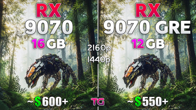 RX 9070 GRE 12GB vs RX 9070 16GB – Test in 12 Games | 1440p & 4K