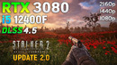 S.T.A.L.K.E.R. 2 Update 2.0: RTX 3080 + i5 12400F | 1080p | 1440p | 4K