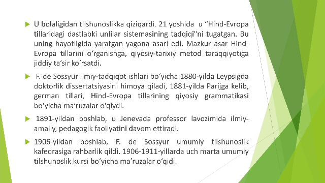 Ferdinand de Sossyurning lingvistik ta’limoti