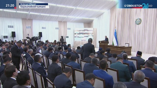 Prezident Shavkat Mirziyoyev Sirdaryo viloyatining Sayxunobod tumaniga tashrif buyurdi