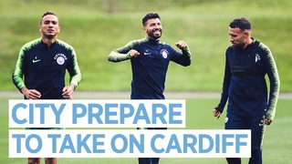 City Prepare To Take On Cardiff | Training | Man City