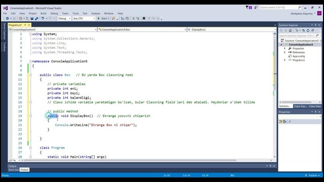 1. Classlar va Obyektlar