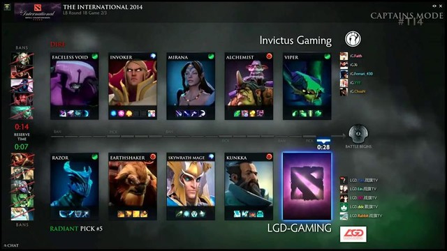 The International 4: IG vs LGD (DOTA2) Main Event – LB Round 1, Game 2