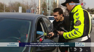 Toshkent shahar YHXBB xodimlari ayol haydovchilarni 8-mart bilan tabriklashdi