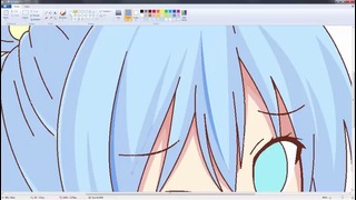 SpeedPaint 】 Draw Anime Girl on MS Paint – Aqua