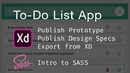 To-Do List App yaratish jarayoni (Adobe XD Export, Sass)