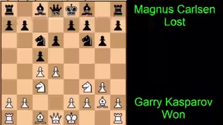 Garry Kasparov Beats Magnus Carlsen just in 21 Moves