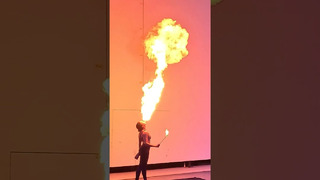 Highest flame blown by a fire breather – 5.4 metres (17 ft 8.52 in) by Sara Spadoni