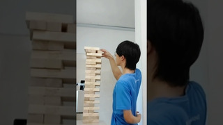 Most Jenga Giant blocks removed in one minute – 23 by Lim Kai Yi