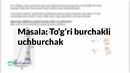 5 Masala: toʻgʻri burchakli uchburchak | Trigonometriya