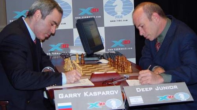 Шахматы. Каспаров против Компьютера. Гарри Каспаров – Deep Junior: 1 партия матча