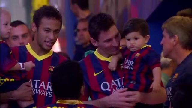 Messi and Neymar with sons
