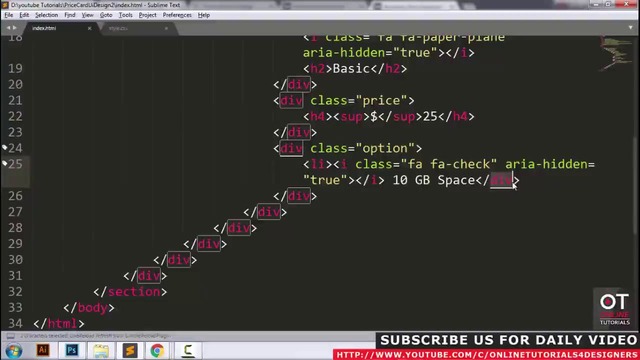 Price table user interface design with html5 css3 – how to make pricing table – pure css tutorials – youtube