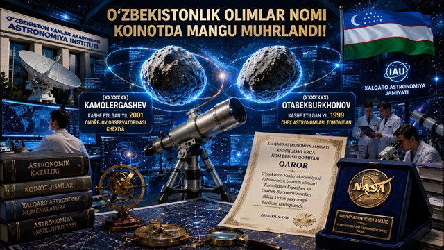 Koinotda o‘zbek olimlari nomi bilan ataluvchi sayyoralar paydo bo‘ldi