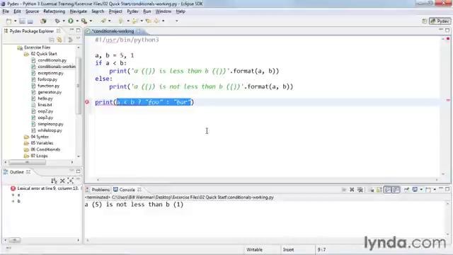 5 Phython Python Quick Start Selecting code with conditionals
