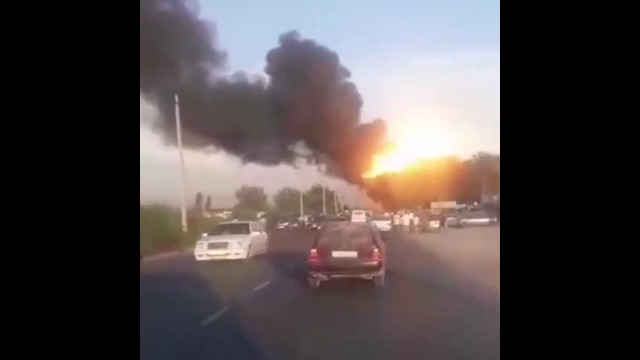 Взрыв заправки на границе Киргизии и Таджикистана