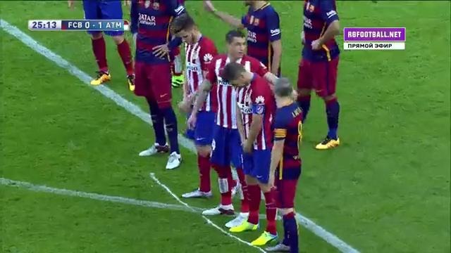 1 тайм Барселона – Атлетико. Ла Лига 2015-16 22 тур