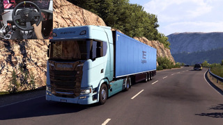 Scania EV – Euro Truck Simulator 2 | Steering wheel gameplay