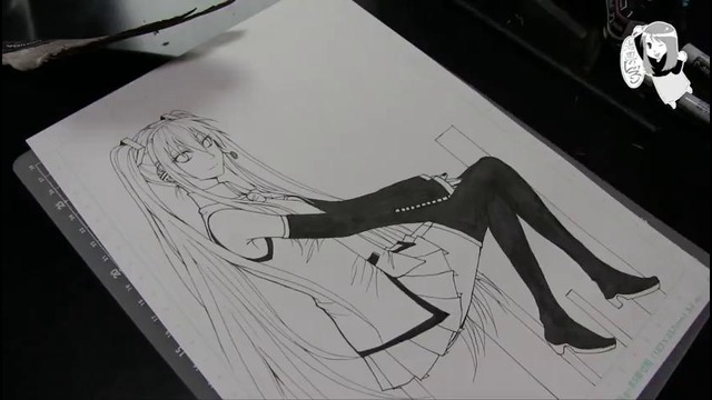 Hatsune Miku. Speed Manga Drawing. Хацуне Мику
