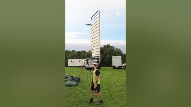 Guy Balances Huge Iron Stand on His Chin | People Are Awesome