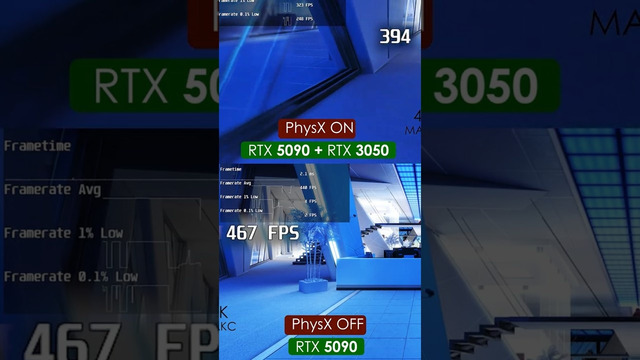 Nvidia 5090 и PhysX сравнение, работа 2 видеокарт и прочее