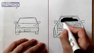 Как нарисовать Машину Легко и Просто – Уроки рисования для начинающих