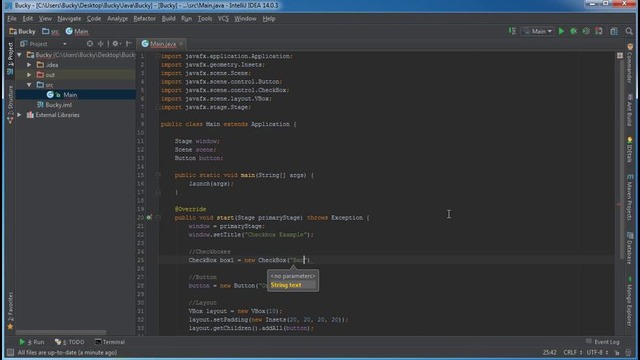 JavaFX Java GUI Tutorial – 11 – CheckBox