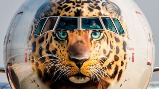 Боинг 777 с Мордой Леопарда на Носу Аэропорт Внуково Леолет