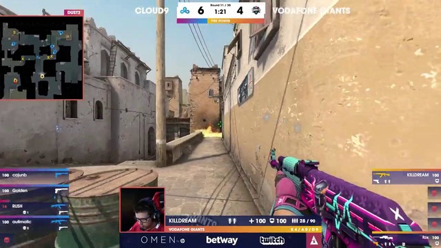 BLAST Pro Series Madrid 2019 – Round 1 – Cloud9 Vs. Vodafone Giants