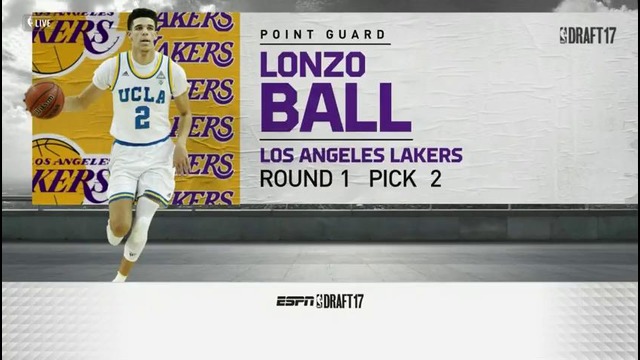 2017 NBA Draft: Lonzo Ball Drafted 2nd Overall By Los Angeles Lakers