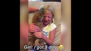 Девочка ждала собаку 7 лет и наконец получила. Очень трогательно