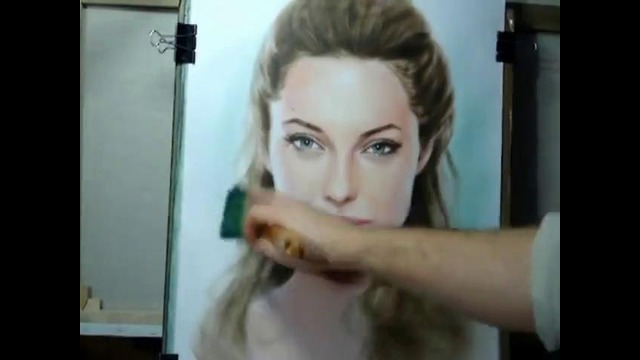 Рисование портрета в смешанной технике