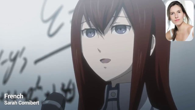 Makise Kurisu from Steins;Gate speaking in 5 languages