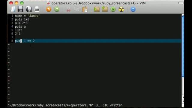 Научись программировать на Ruby – операторы, часть 1 (эпизод 4)
