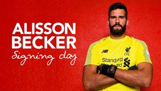 Alisson Becker’s first day at Liverpool
