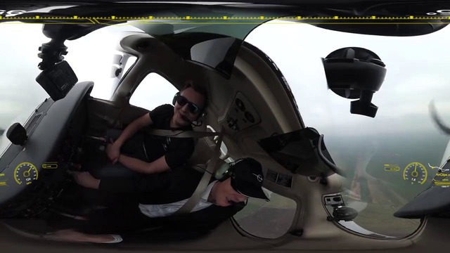 Тренировочный полёт на Cessna 172. Запись камеры 360
