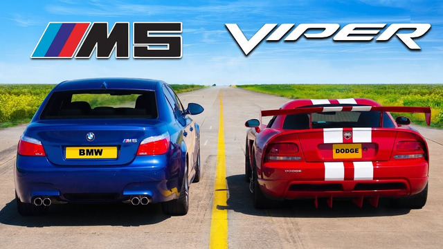 Кто победит в заезде: BMW M5 с двигателем V10 или же Dodge Viper с двигателем V10